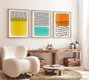 Wallity Pintura Decorativa Multicolor en 3 Piezas con Marco de Madera